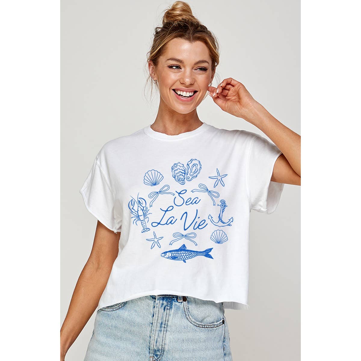 Sea La Vie Vintage Graphic Crop T-Shirt