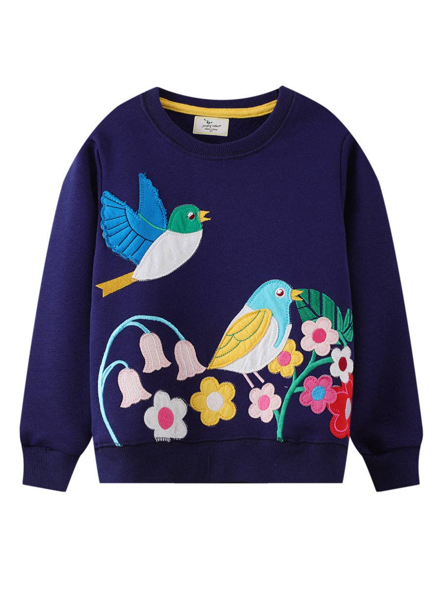 Kids Cartoon Sweatshirt Soft Cotton Casual Fall Top