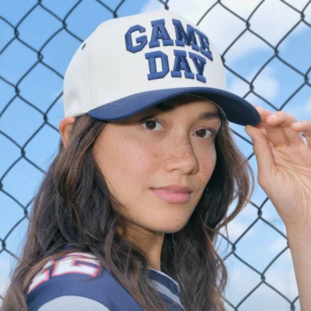 Blue GAME DAY Embroidered Two-Tone Trucker Hat