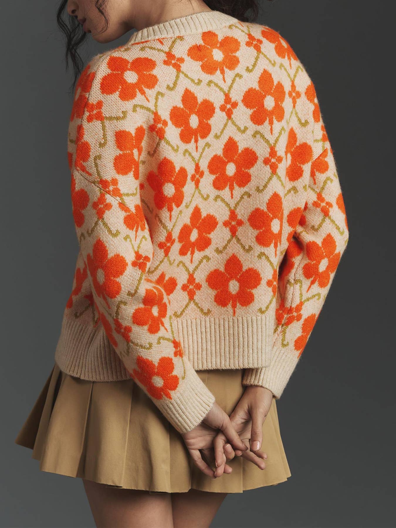 Elegant Pop Floral Button Down Cardigan