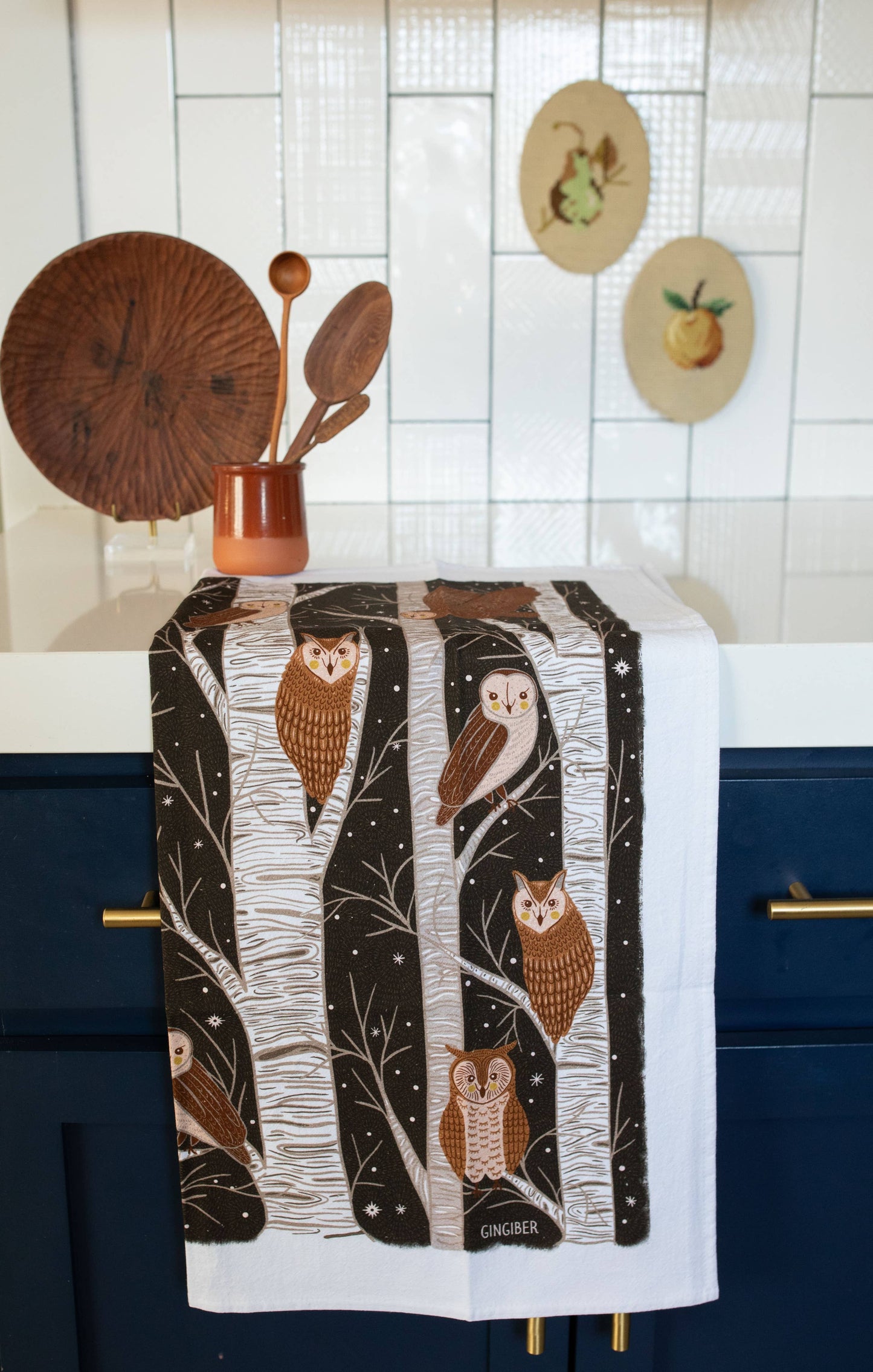 Owl Tea Towel – Woodland Animal Decor