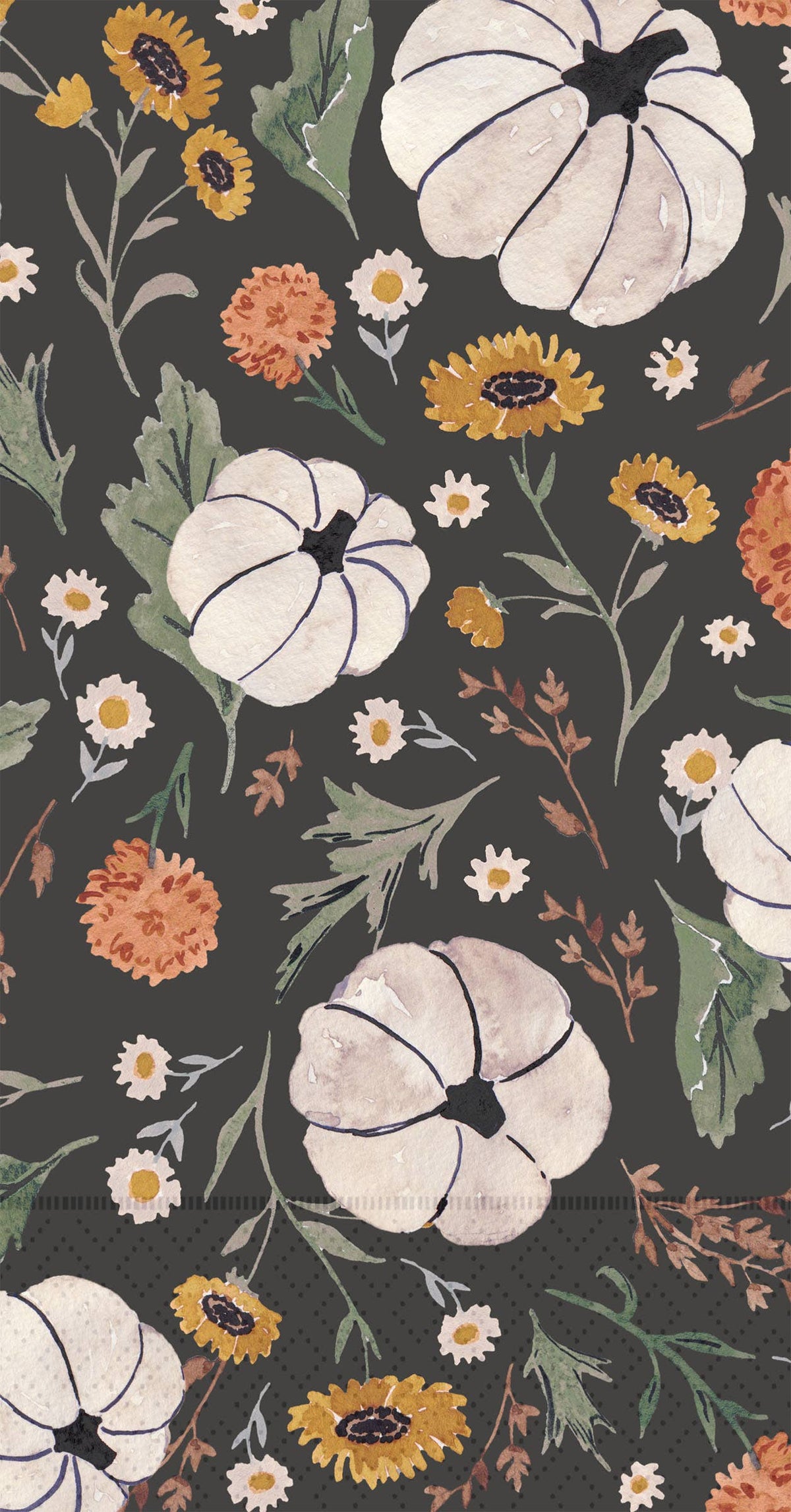 Floral Pumpkin Spread Paper Guest Towels 16 ct Fall Autumn