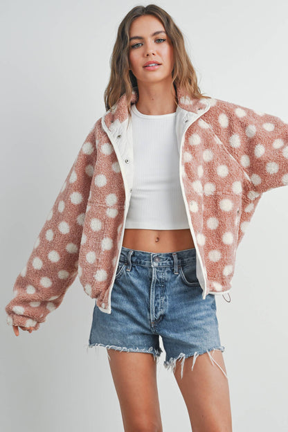 Fall Polka Dot Button Down Jacket
