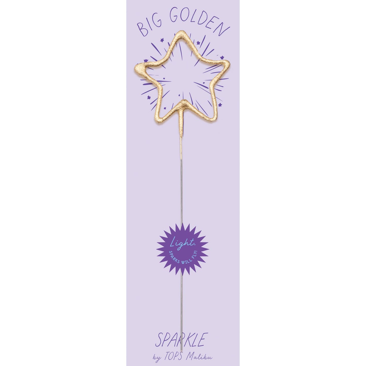 Big 8" Gold Star Sparkler Wand - "Big Golden" - Asst Colors