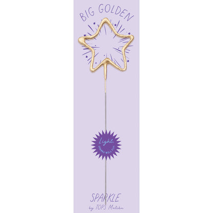 Big 8" Gold Star Sparkler Wand - "Big Golden" - Asst Colors