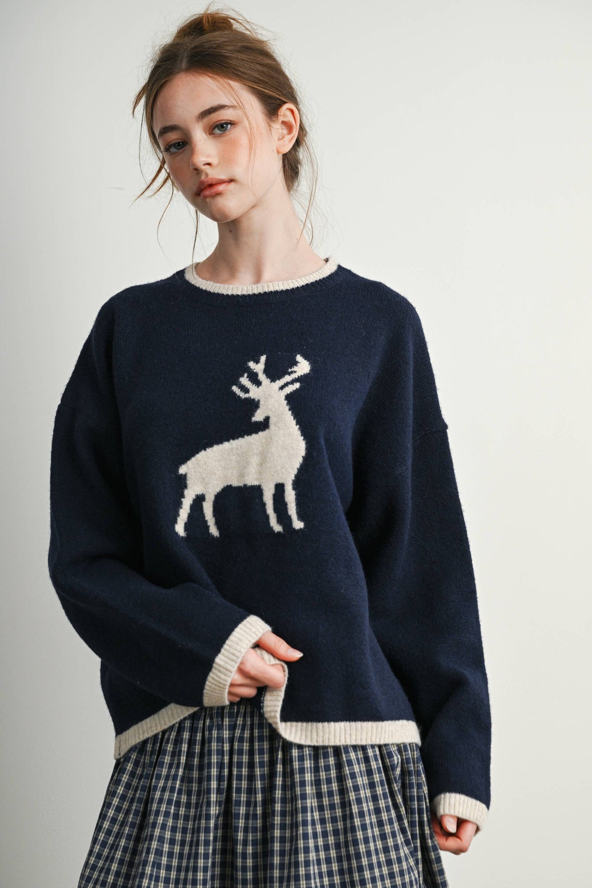 Reindeer Graphic Knit Sweater