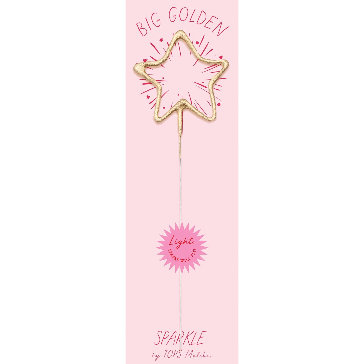 Big 8" Gold Star Sparkler Wand - "Big Golden" - Asst Colors
