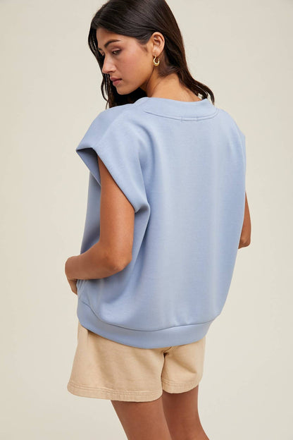 SLEEVELESS SCUBA CROP PULLOVER