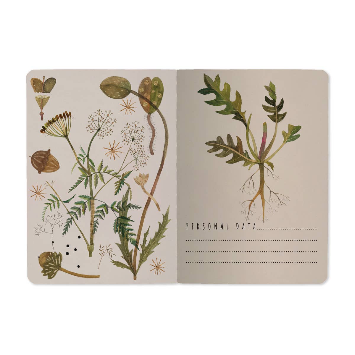 Greens and Flowers Passport Notebook