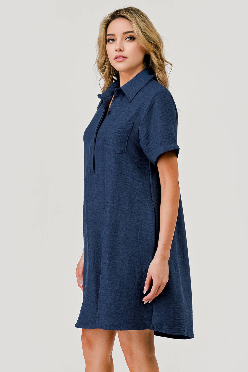 Ellie Collared Short Sleeve Shift Dress