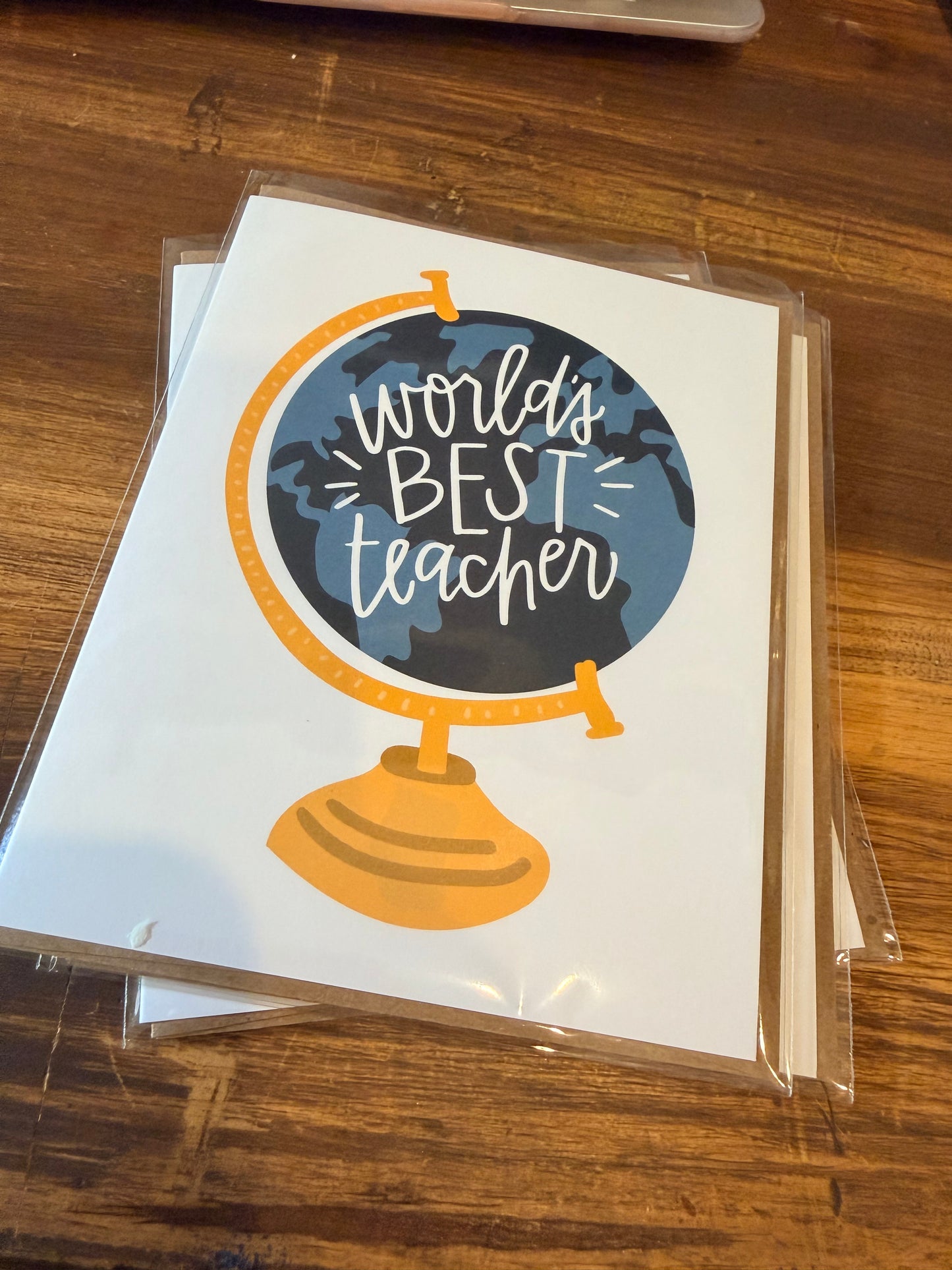Worlds Best Teacher Greeting Card