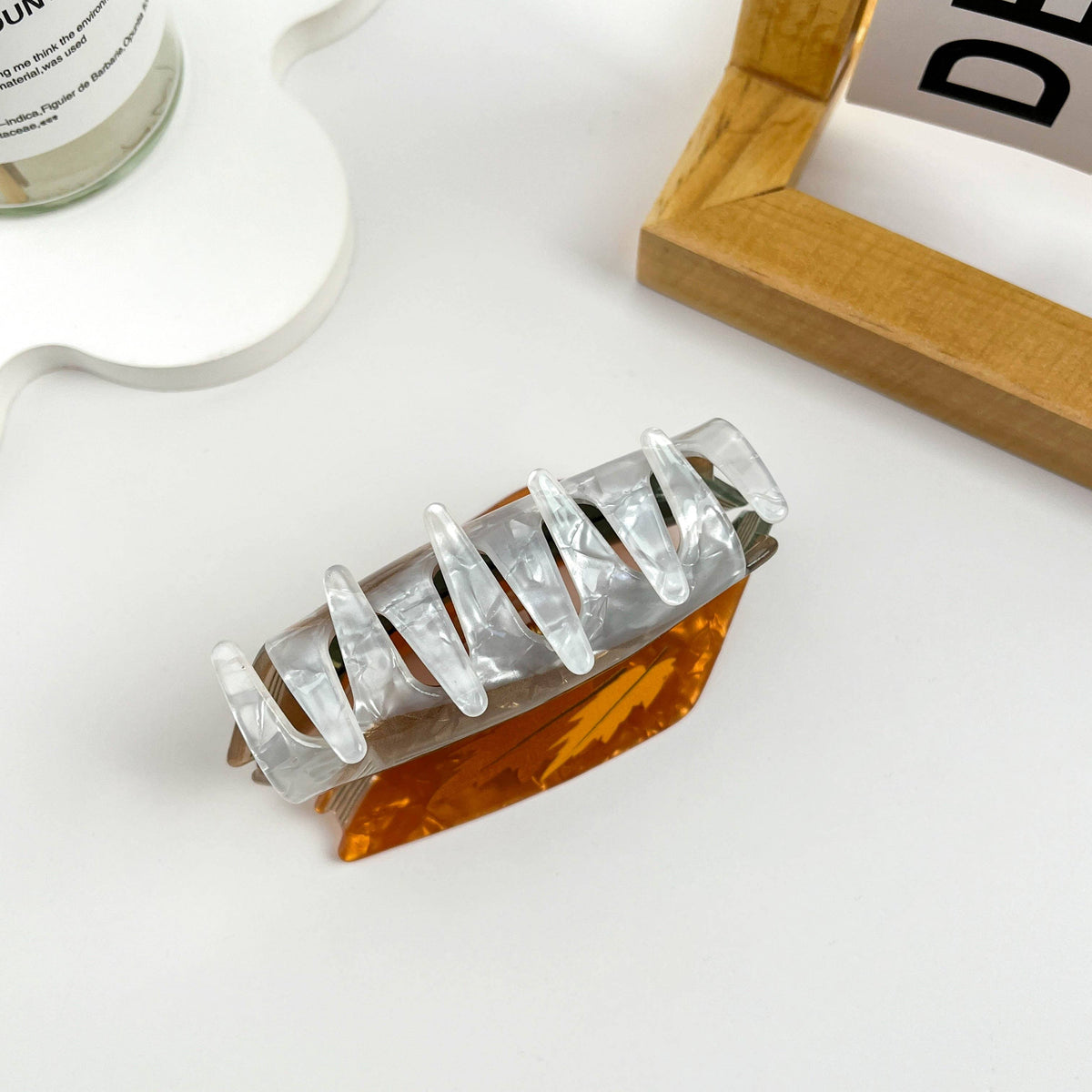 Book Print Acrylic Hair Claw Clip