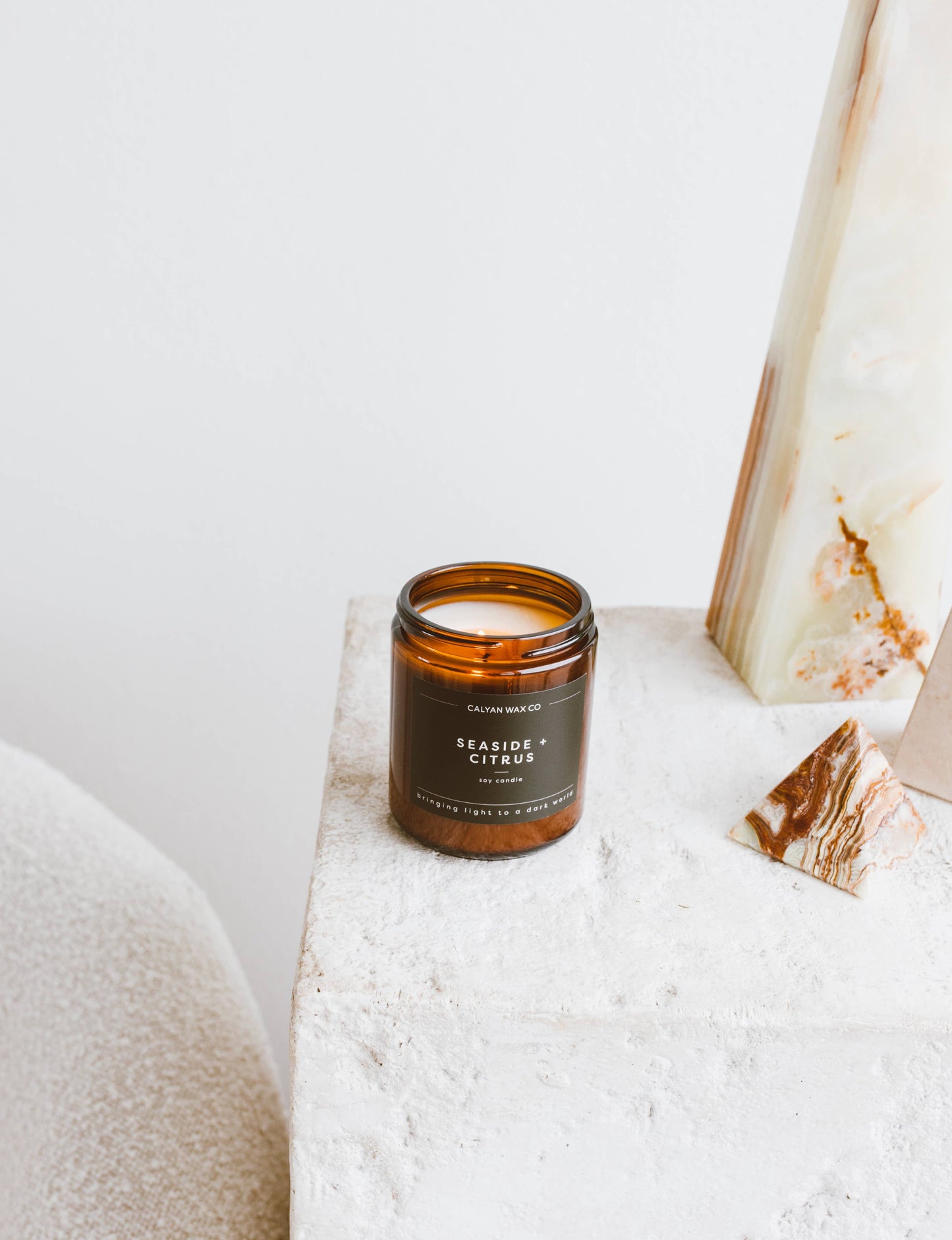 Seaside + Citrus - Amber Jar Soy Candle