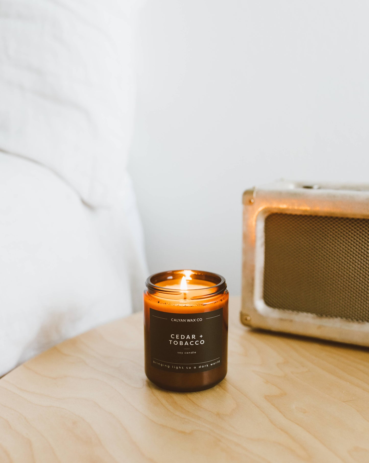 Cedar + Tobacco - Amber Jar Soy Candle