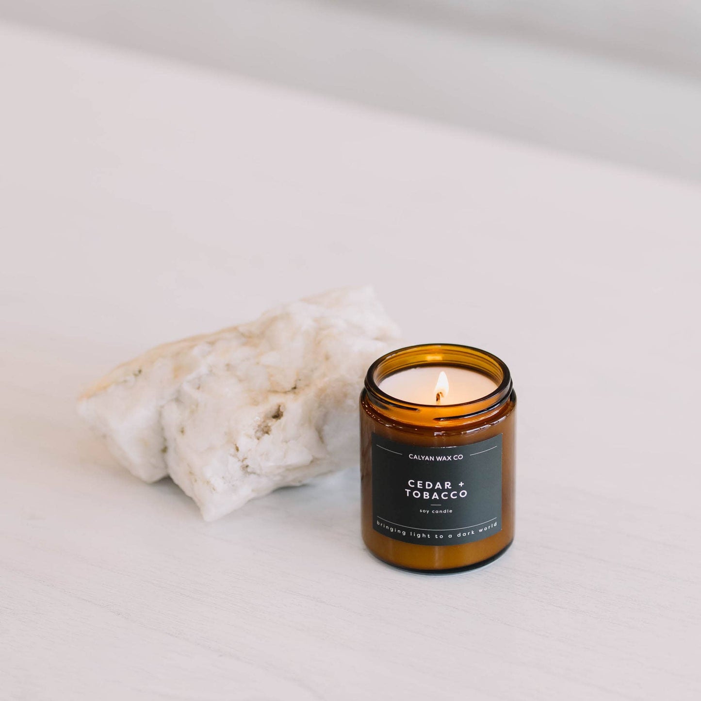 Cedar + Tobacco - Amber Jar Soy Candle