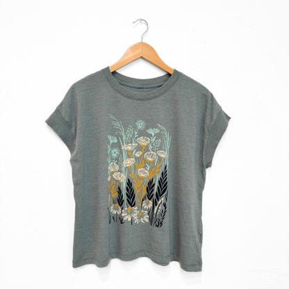 Basil Green "Wild Field" Ladies Tee