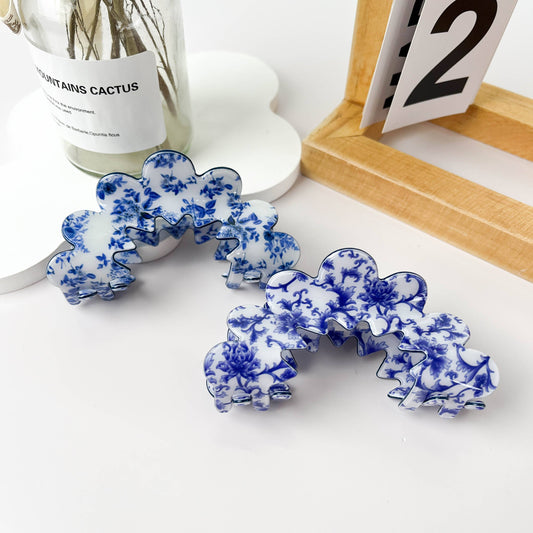 Wave flowers hair Claw clip