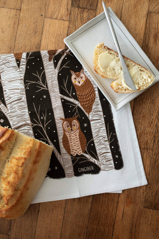 Owl Tea Towel – Woodland Animal Decor