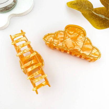 Cute Croissant Acrylic Printed Hair Claw Clip