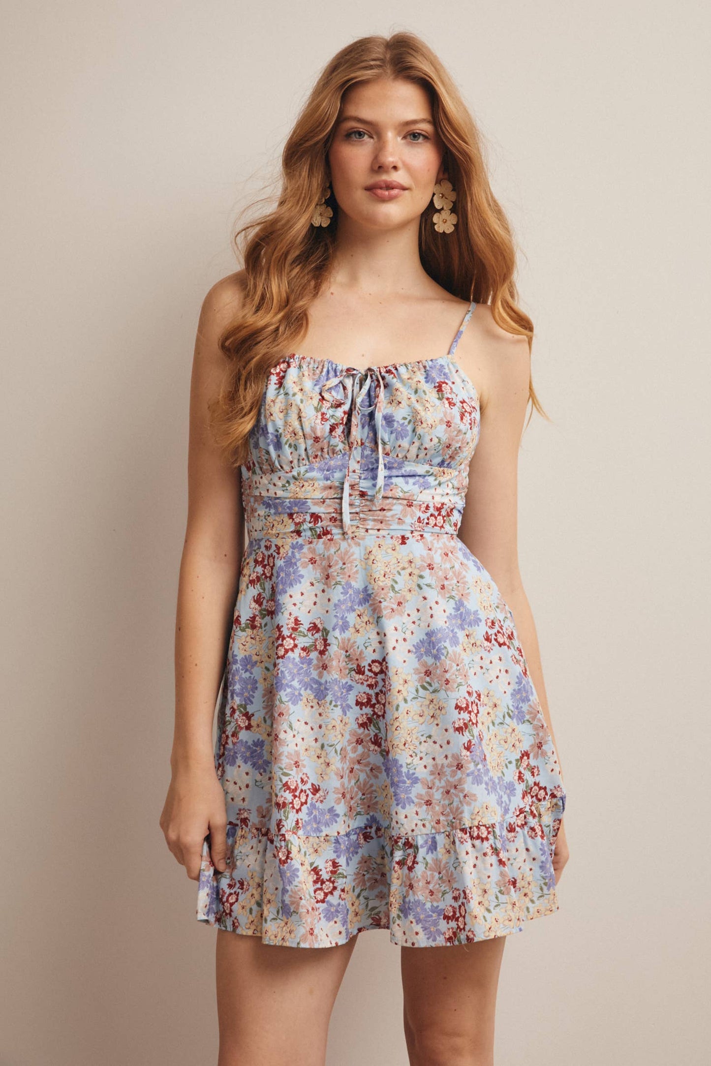 Floral Ruffle Mini Dress