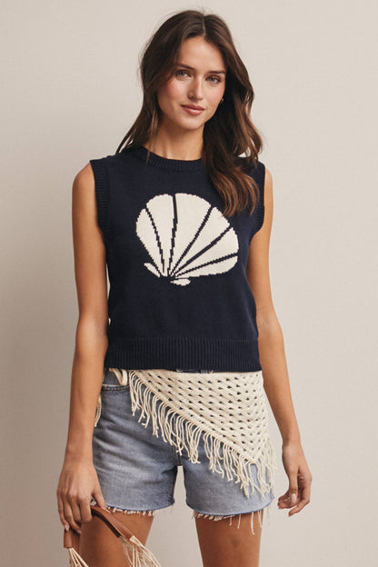 Shell Knit Sweater Vest