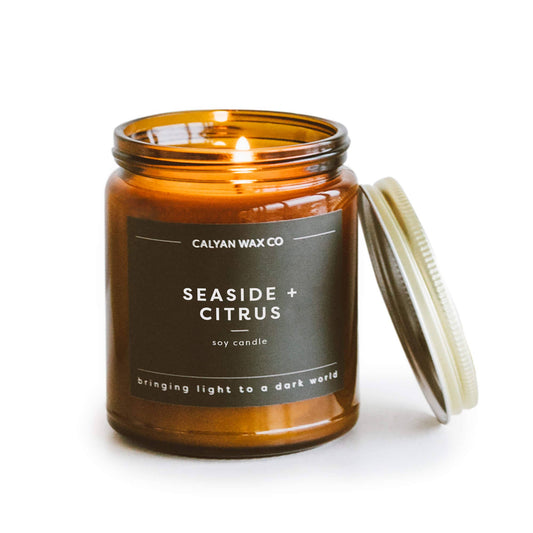 Seaside + Citrus - Amber Jar Soy Candle