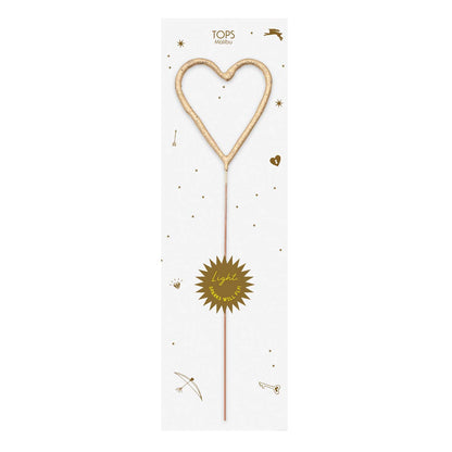 Big 8" Gold Heart Sparkler Wand Card