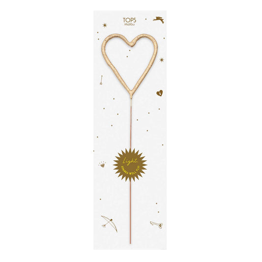 Big 8" Gold Heart Sparkler Wand Card