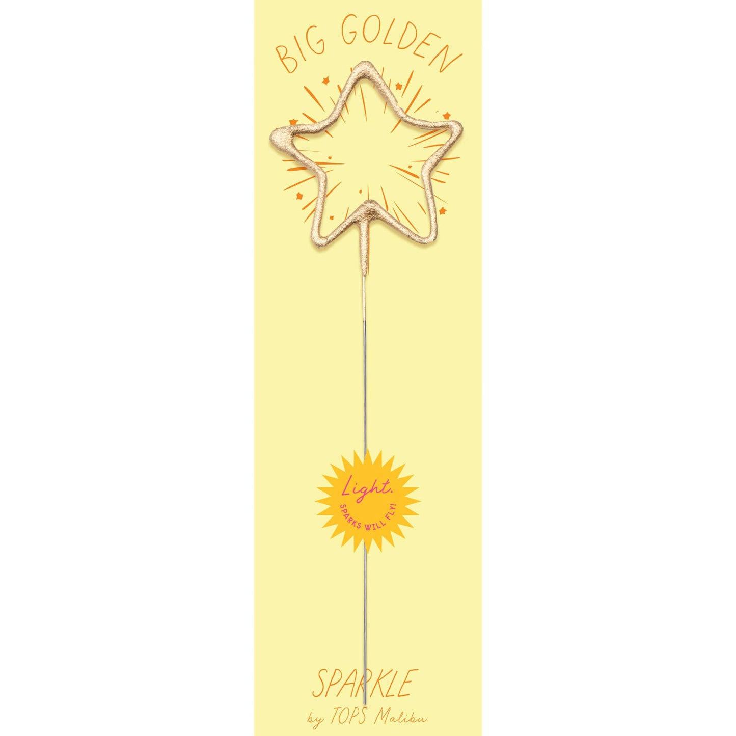 Big 8" Gold Star Sparkler Wand - "Big Golden" - Asst Colors
