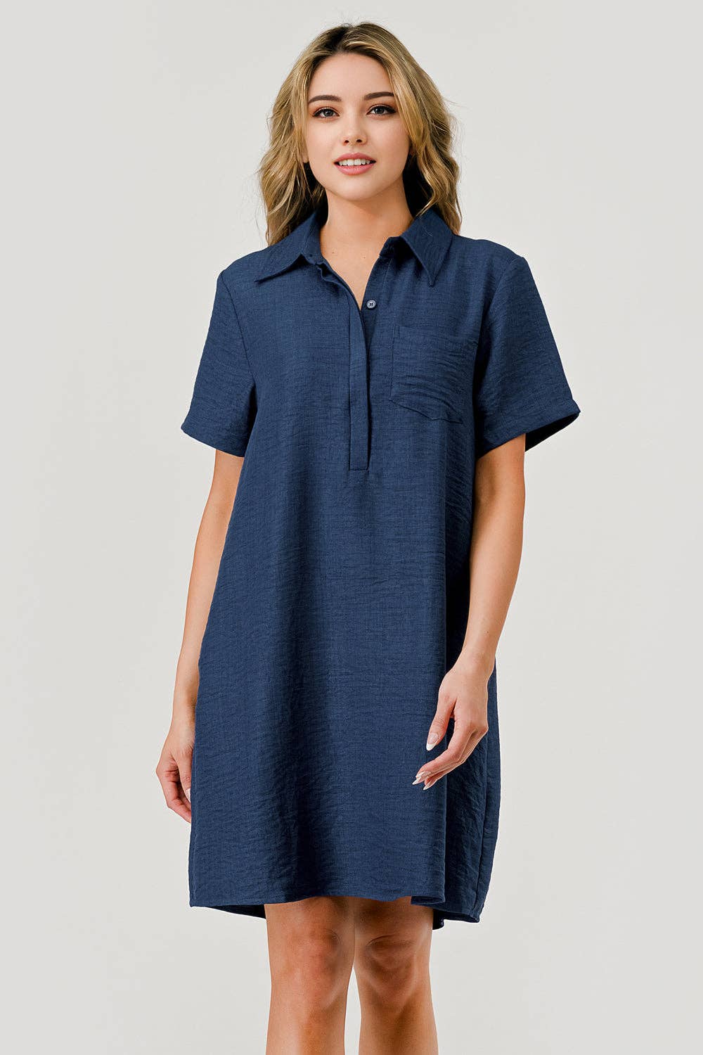 Ellie Collared Short Sleeve Shift Dress