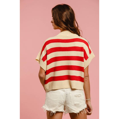 Star Patches American Flag Theme Sweater