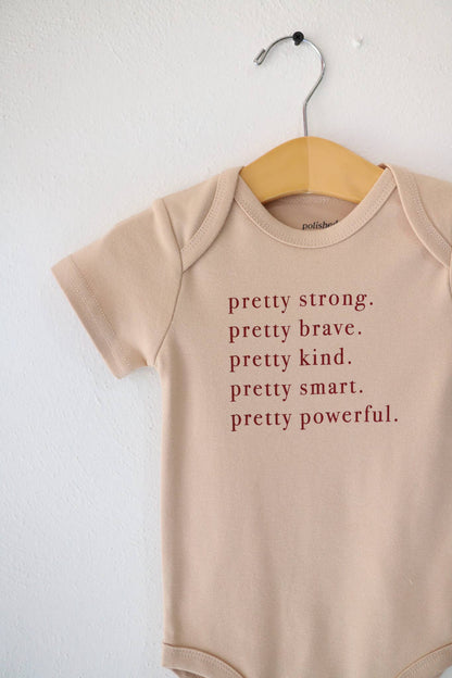 Pretty Brave baby onesie, baby clothes, girls onesie, gift