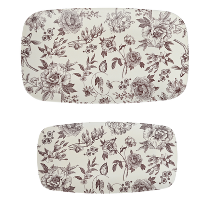 Brown Delft Stacking Melamine Tray