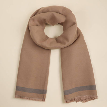 Reversible Oversized Border Cashmere Feel Shawl