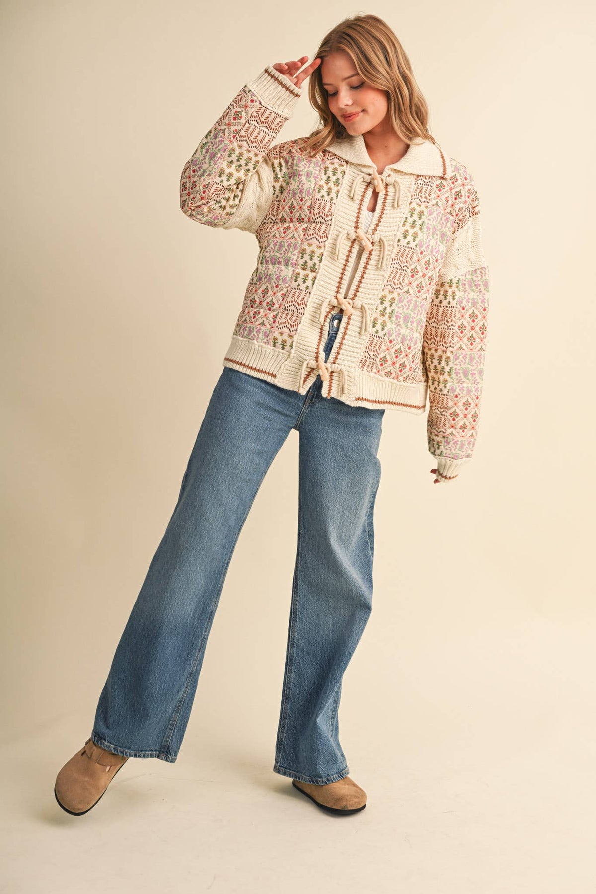 Mixed Media Floral Patchwork Jacket