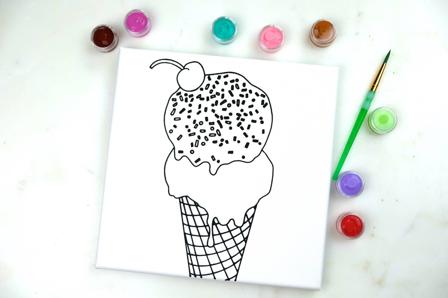 Canvas Painting Kit - Ice Cream Cone