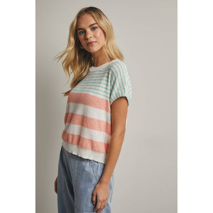 MULTICOLOR STRIPED SWEATER TOP