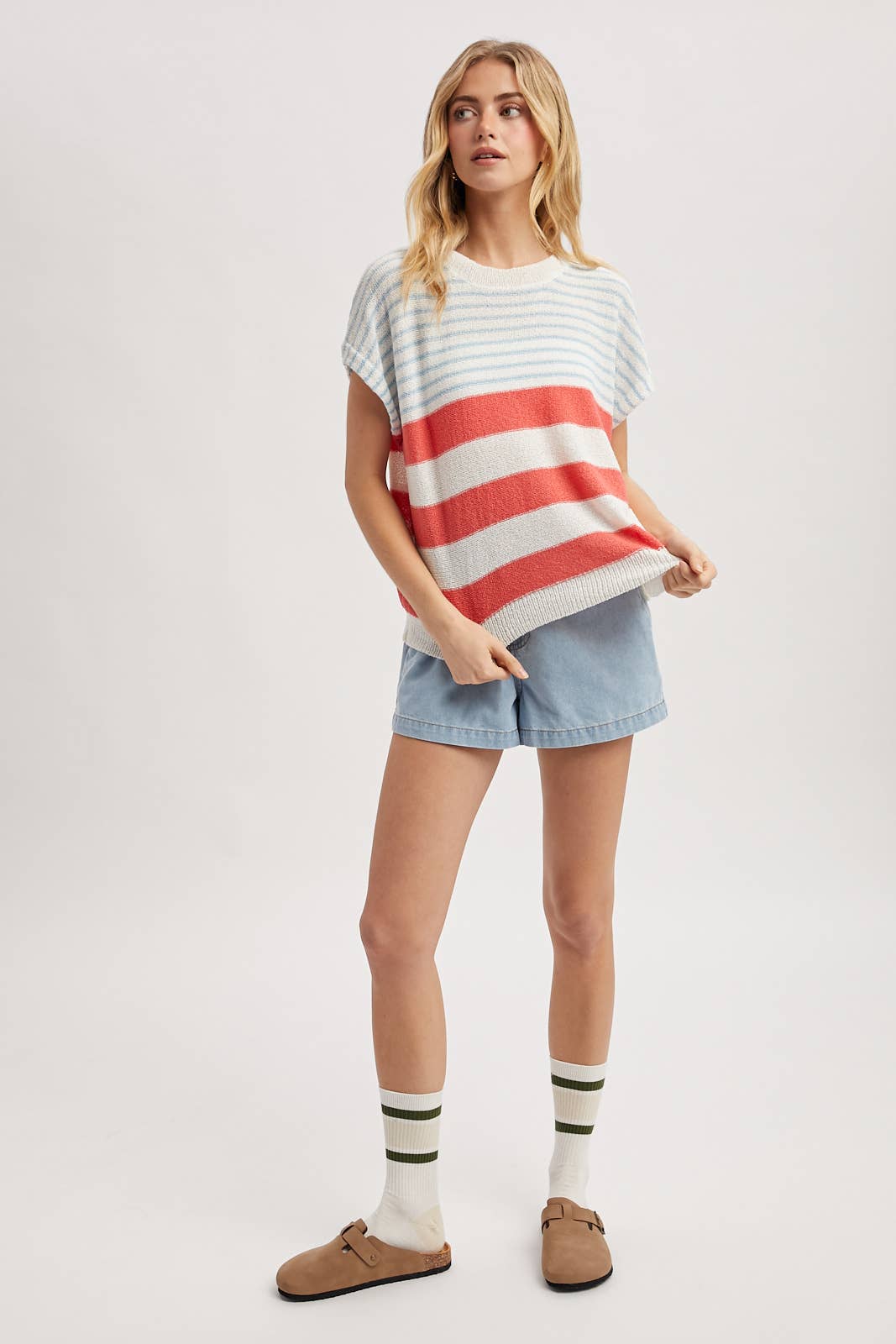 MULTICOLOR STRIPED SWEATER TOP