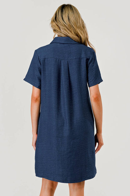 Ellie Collared Short Sleeve Shift Dress