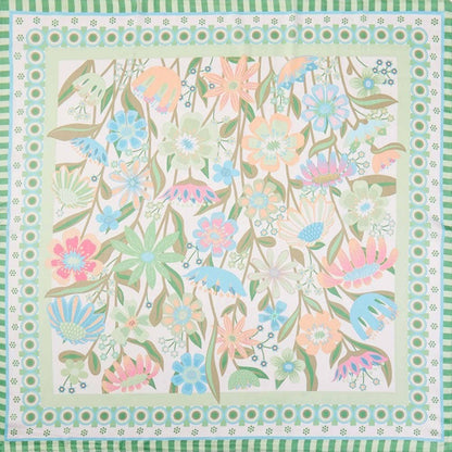 Retro Floral Print Square Bandana Scarf