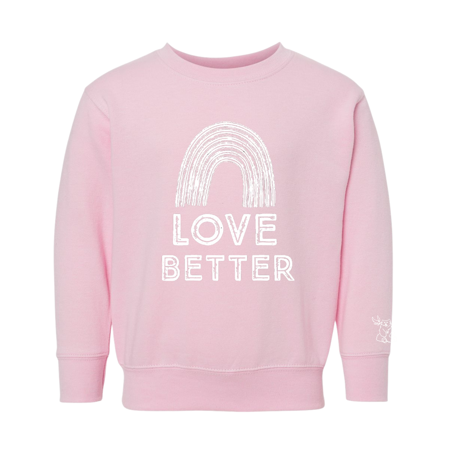 Toddler "Love Better" - Limited Edition Valentine's Bird and Bear Crew Neck Sweatshirt