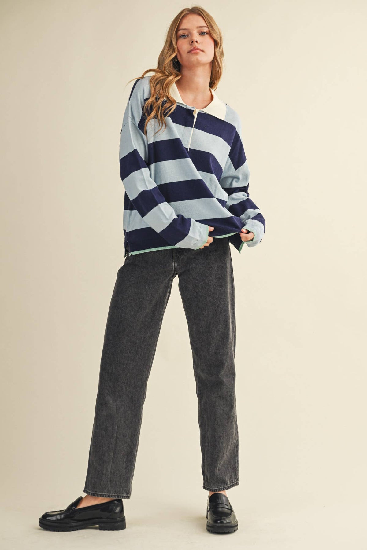 Blue Striped Rugby Sweater