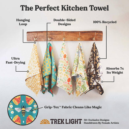 Western Bloom Boots & Flowers Quick Dry Kitchen Tea Towel
