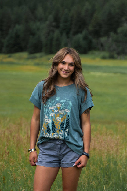 Basil Green "Wild Field" Ladies Tee