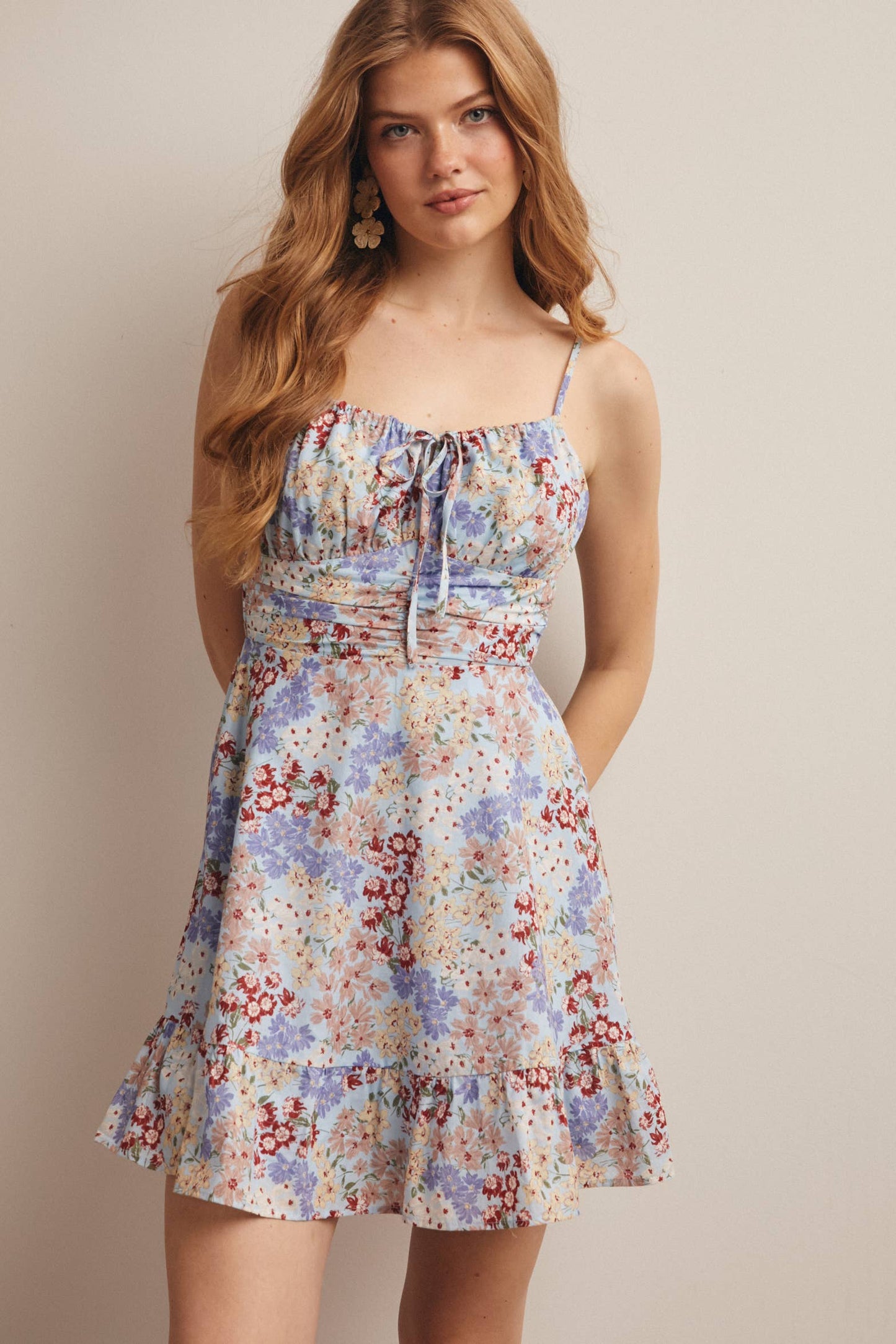 Floral Ruffle Mini Dress