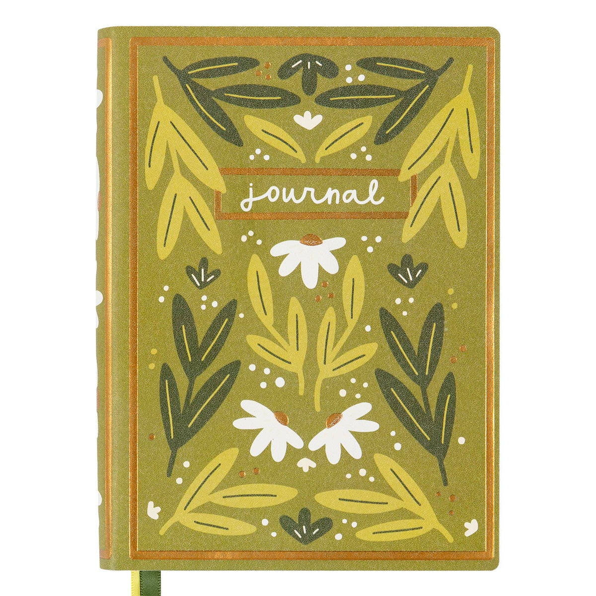 Green Floral 5x7 Lined Softcover Book Journal