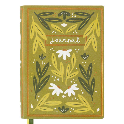 Green Floral 5x7 Lined Softcover Book Journal