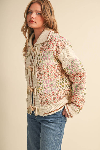 Mixed Media Floral Patchwork Jacket