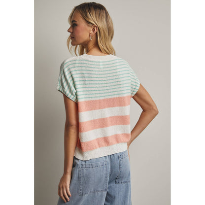MULTICOLOR STRIPED SWEATER TOP