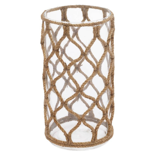 Jute Hurricane Lantern - 8" Tall